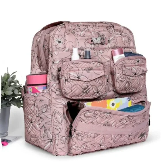 Lug Puddle Jumper LE Convertible Tote Bag Sketch Floral Blush - Picture 4 of 13